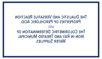 高氯酸的多用途反应性质, 市政供水中铁的测定, 技术图书馆, GFS的化学物质